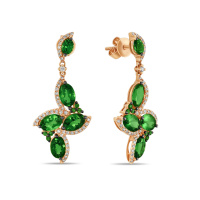 Серьги с бриллиантами и гранатами - фото 2