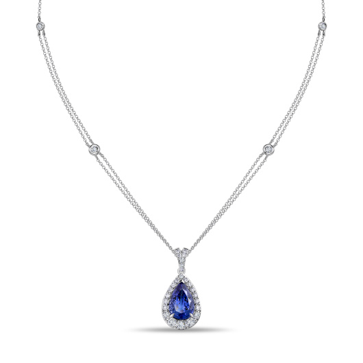 Колье с бриллиантами и танзанитом