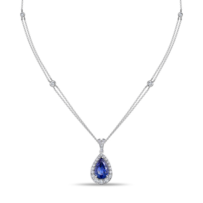 Колье с бриллиантами и танзанитом - фото 1