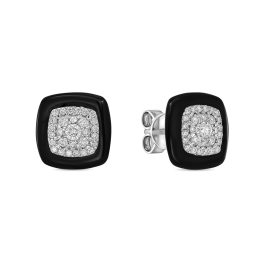 Серьги с бриллиантами и керамикой