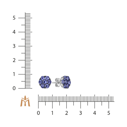 Серьги с танзанитами