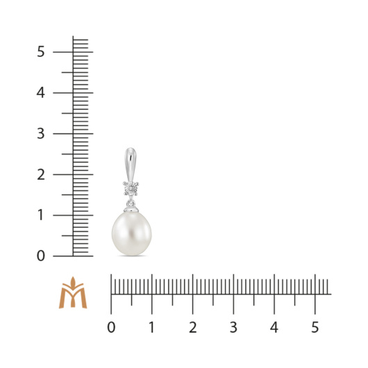 Подвеска с бриллиантом и жемчугом