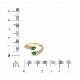 Кольцо с бриллиантами и изумрудами