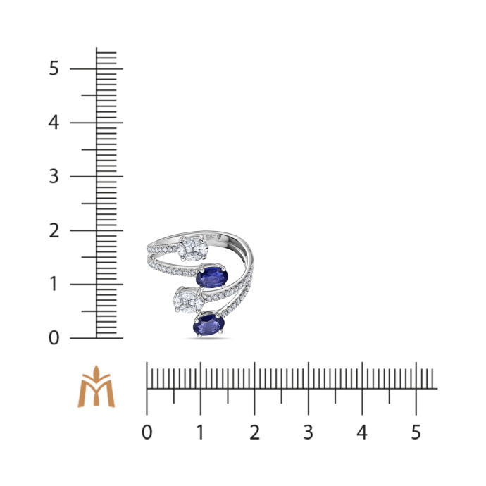 Кольцо с бриллиантами и сапфирами - фото 2 Кольцо с бриллиантами и сапфирами - фото 2