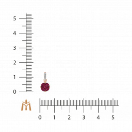 Подвеска с бриллиантом и рубинами