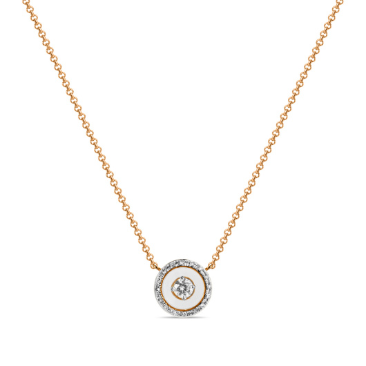 Колье с топазом, бриллиантами и стеклом