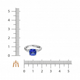 Кольцо с бриллиантом и танзанитом