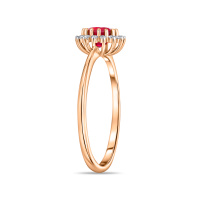 Кольцо с бриллиантами и облагороженным рубином - фото 2