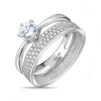 Кольцо с фианитами - фото 1