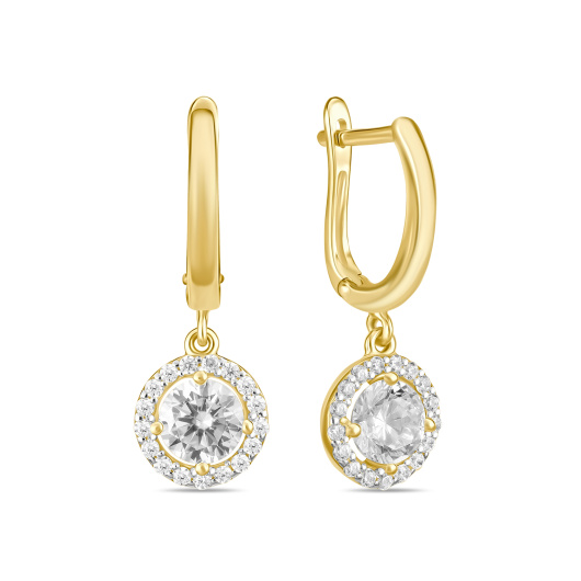 Серьги с фианитами