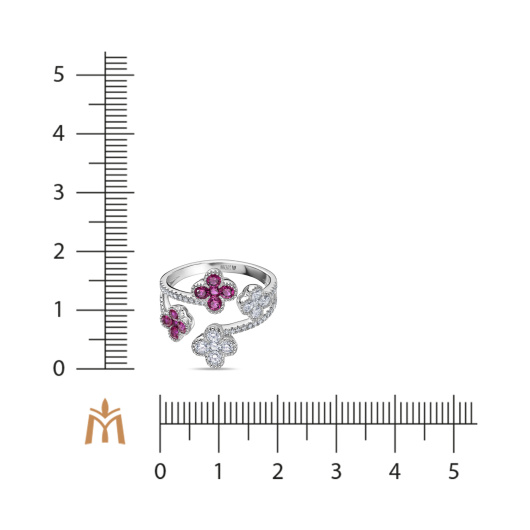 Кольцо с бриллиантами и рубинами