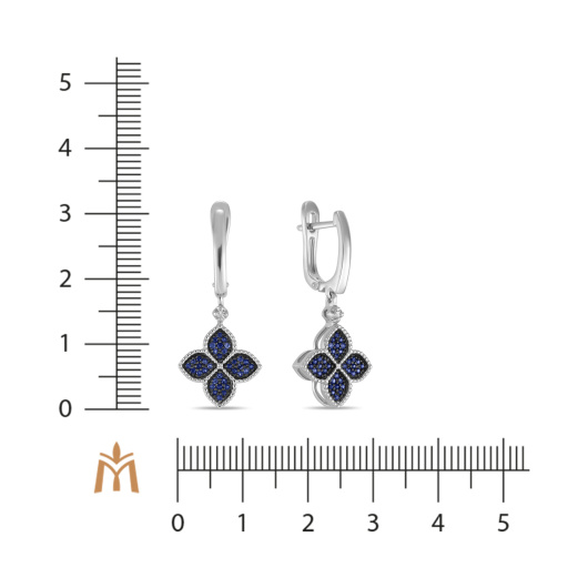 Серьги с бриллиантами и сапфирами