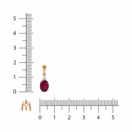 Подвеска с облагороженным рубином и цветными сапфирами