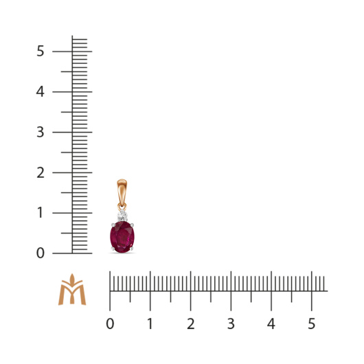 Подвеска с цветными сапфирами и облагороженным рубином