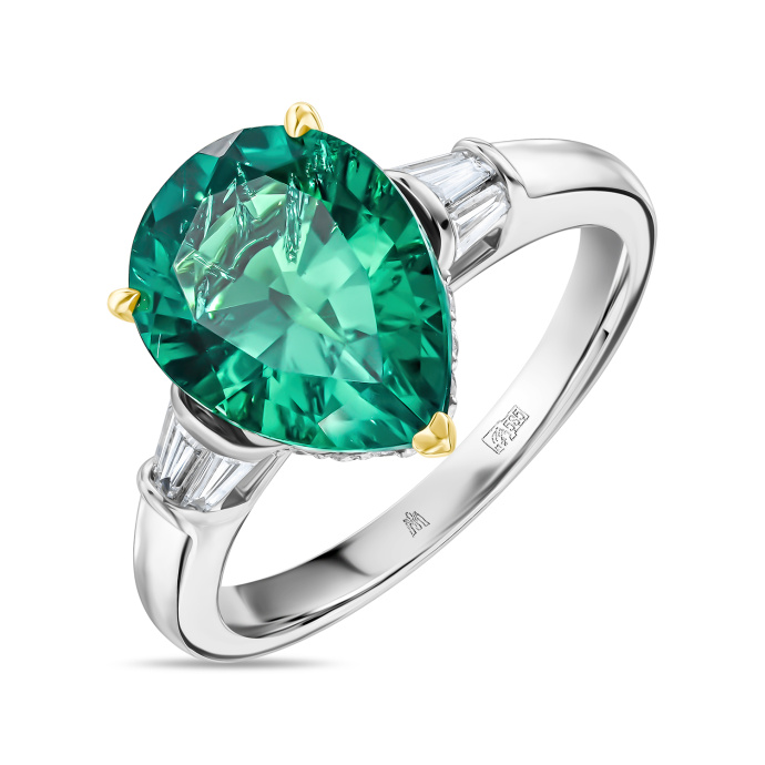 Кольцо с бриллиантом и изумрудом - фото 1 Кольцо с бриллиантом и изумрудом - фото 1