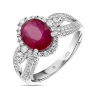 Кольцо с бриллиантами и облагороженным рубином - фото 1 Кольцо с бриллиантами и облагороженным рубином - фото 1