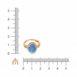 Кольцо с бирюзой и бриллиантами