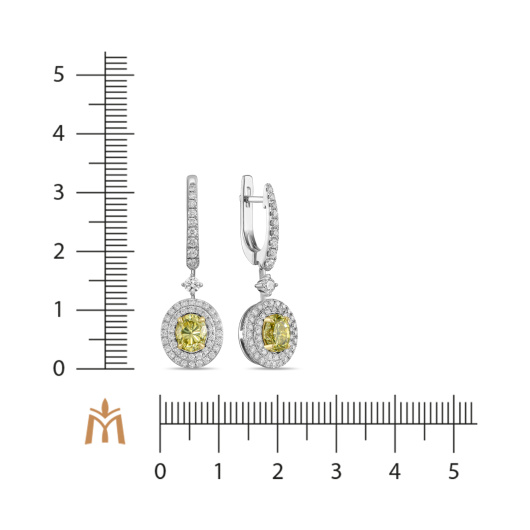 Серьги с бриллиантами и облагороженными бриллиантами