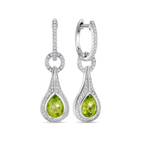 Серьги с бриллиантами и перидотами - фото 1