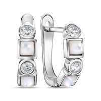 Серьги с перламутром и фианитами - фото 1 Серьги с перламутром и фианитами - фото 1