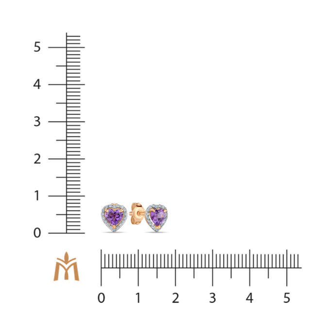 Серьги с аметистами и бриллиантами - фото 2