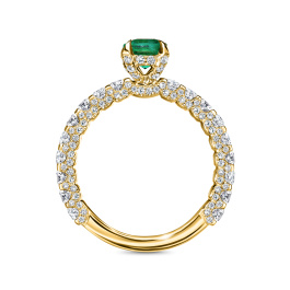 Кольцо с бриллиантами и изумрудом