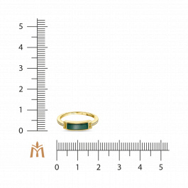 Кольцо с малахитом и бриллиантами