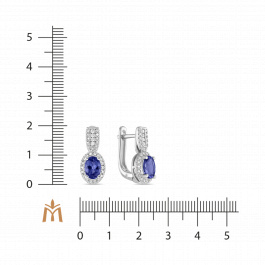 Серьги с бриллиантами и танзанитами