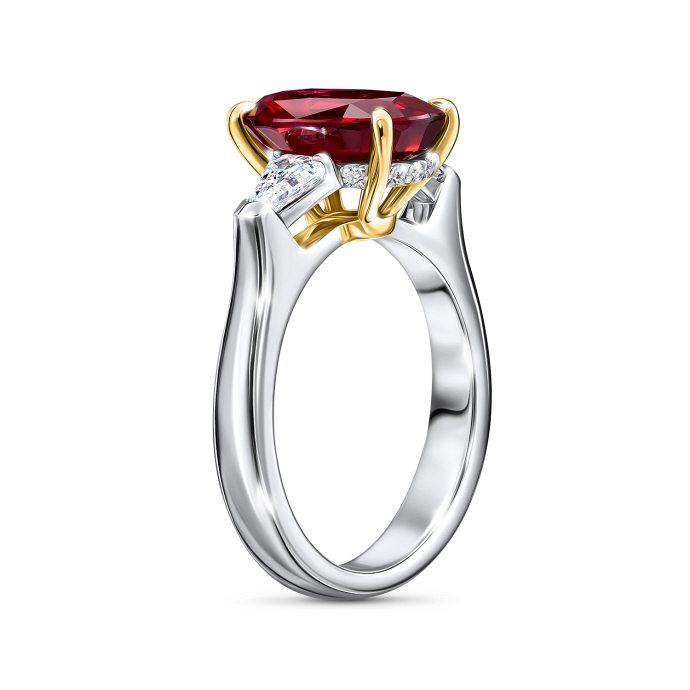 Кольцо с бриллиантами и рубином - фото 2