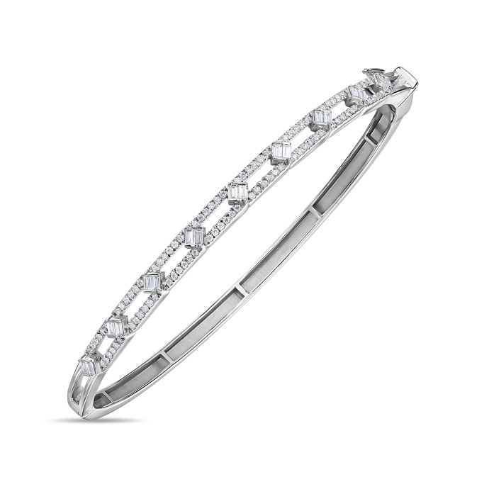 Браслет жесткий с бриллиантами - фото 1