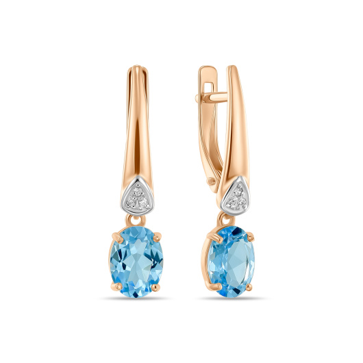 Серьги с топазами и фианитами