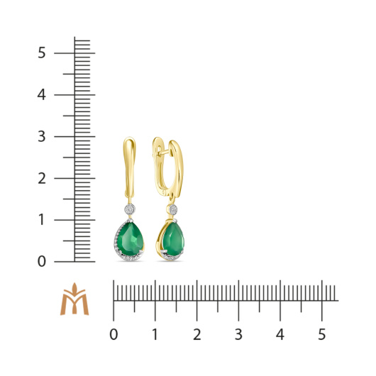 Серьги с агатами и бриллиантами