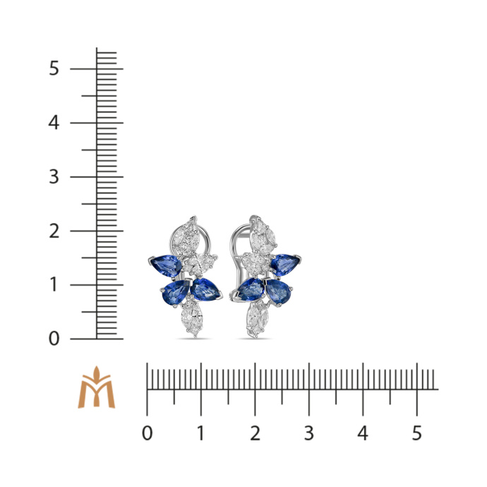 Серьги с бриллиантами и сапфирами - фото 2