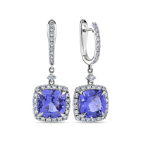 Серьги с бриллиантами и танзанитами - фото 1 Серьги с бриллиантами и танзанитами - фото 1