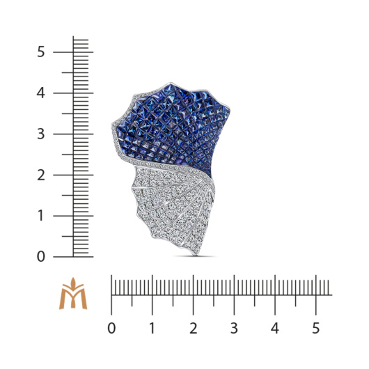 Брошь с бриллиантами и сапфирами