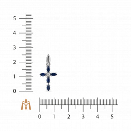 Крест с бриллиантом и сапфирами