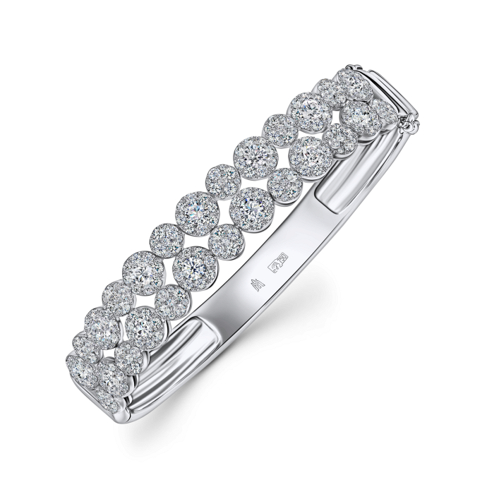 Браслет жесткий с бриллиантами - фото 1