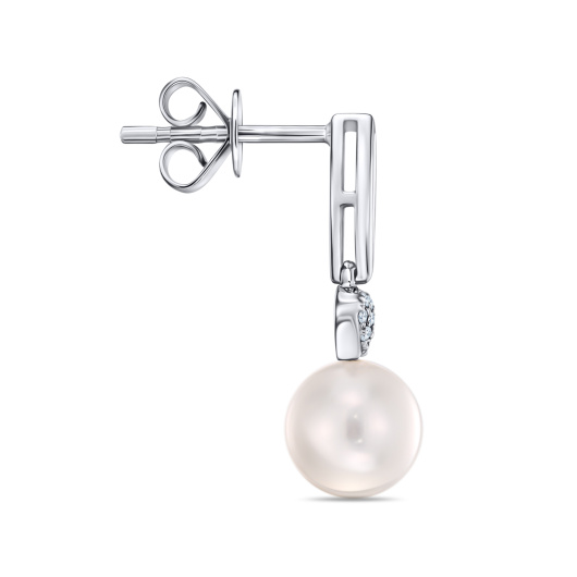 Серьги с бриллиантами и жемчугом