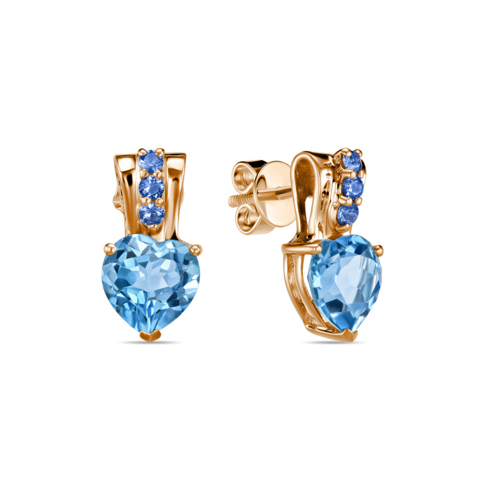 Серьги с топазом и цветными сапфирами - фото 2 Серьги с топазом и цветными сапфирами - фото 2