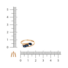 Кольцо с бриллиантами и сапфирами