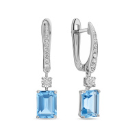 Серьги с топазами и бриллиантами - фото 1 Серьги с топазами и бриллиантами - фото 1