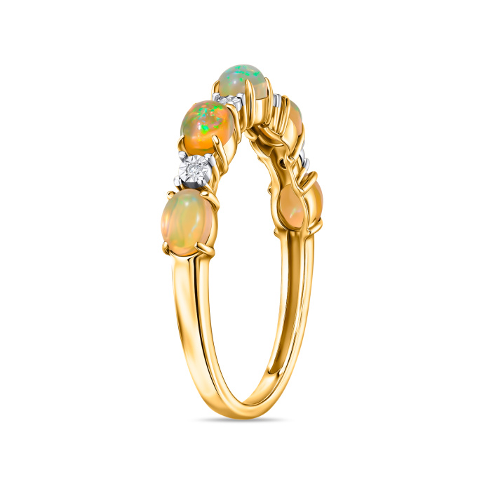 Кольцо с бриллиантами и опалами - фото 2