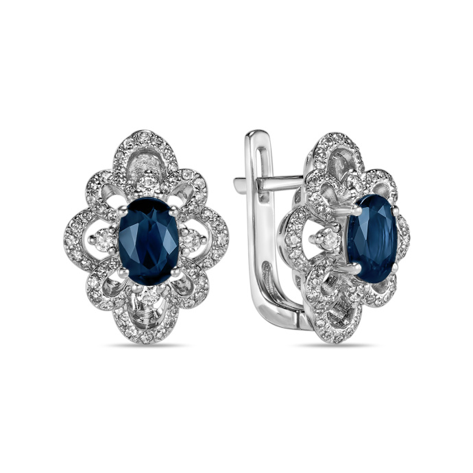 Серьги с сапфирами и бриллиантами - фото 1 Серьги с сапфирами и бриллиантами - фото 1