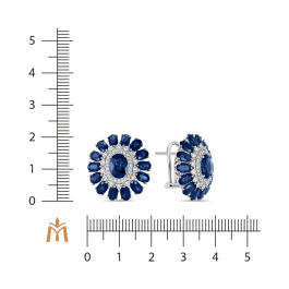 Серьги с бриллиантами и сапфирами