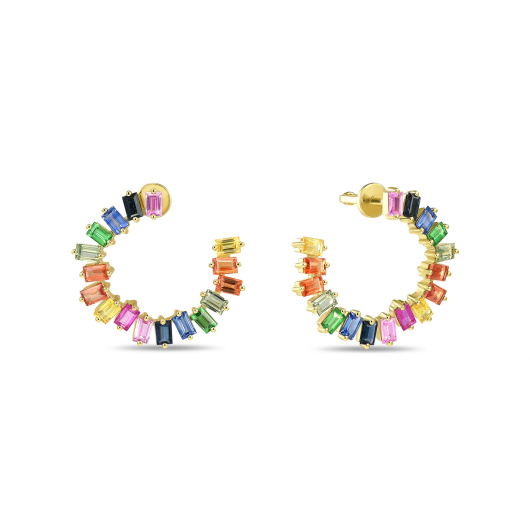 Серьги с сапфирами и цветными сапфирами