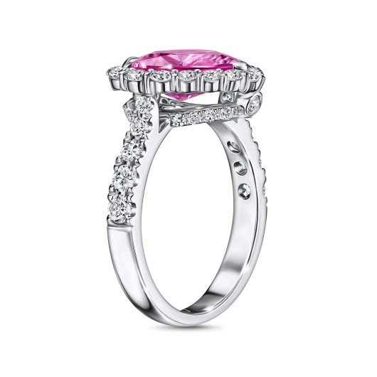 Кольцо с бриллиантами и цветными сапфирами