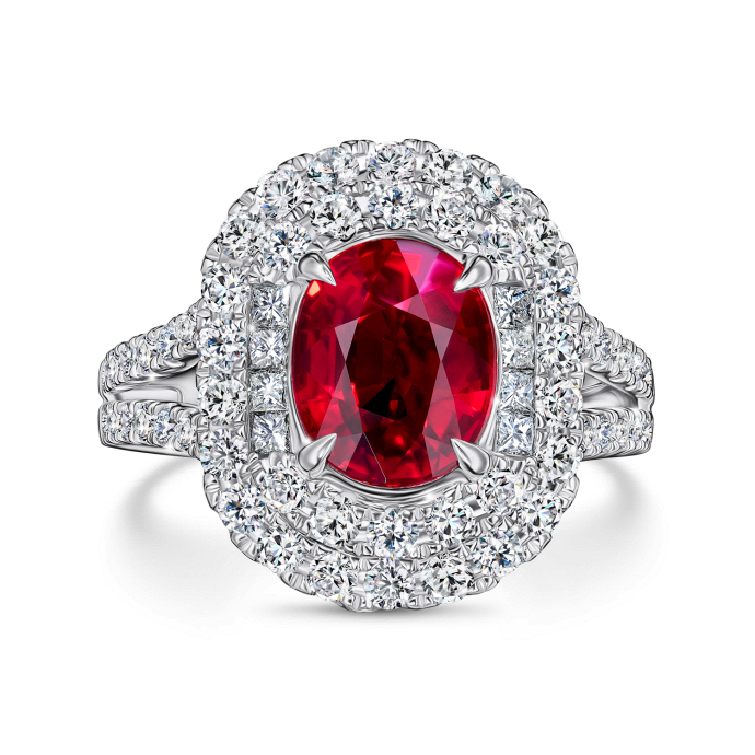 Кольцо с бриллиантами и рубином - фото 5