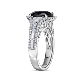 Кольцо с бриллиантами и цветными сапфирами