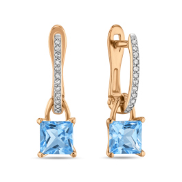 Серьги с топазами и бриллиантами