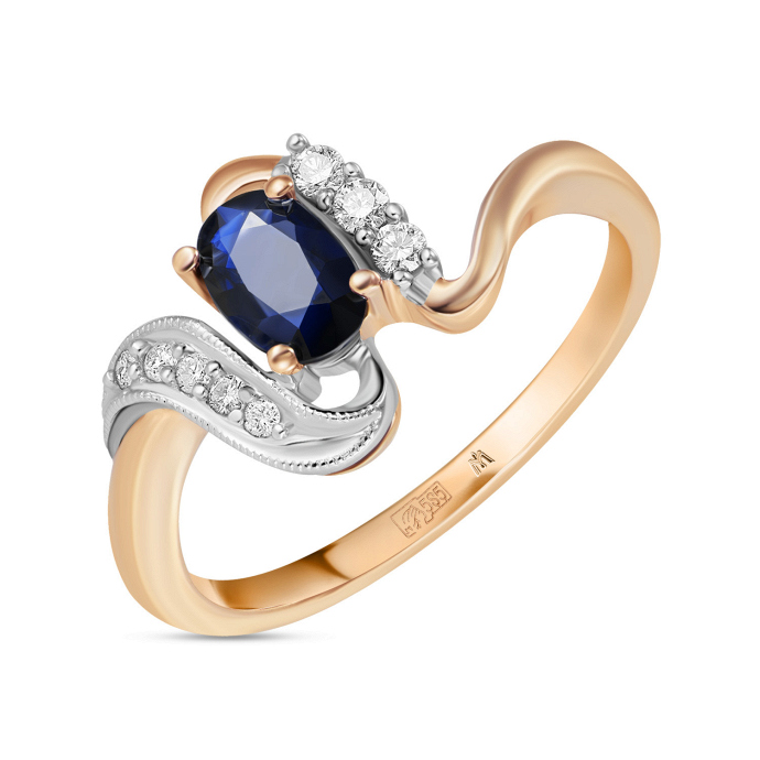 Кольцо с сапфиром и бриллиантами - фото 1 Кольцо с сапфиром и бриллиантами - фото 1